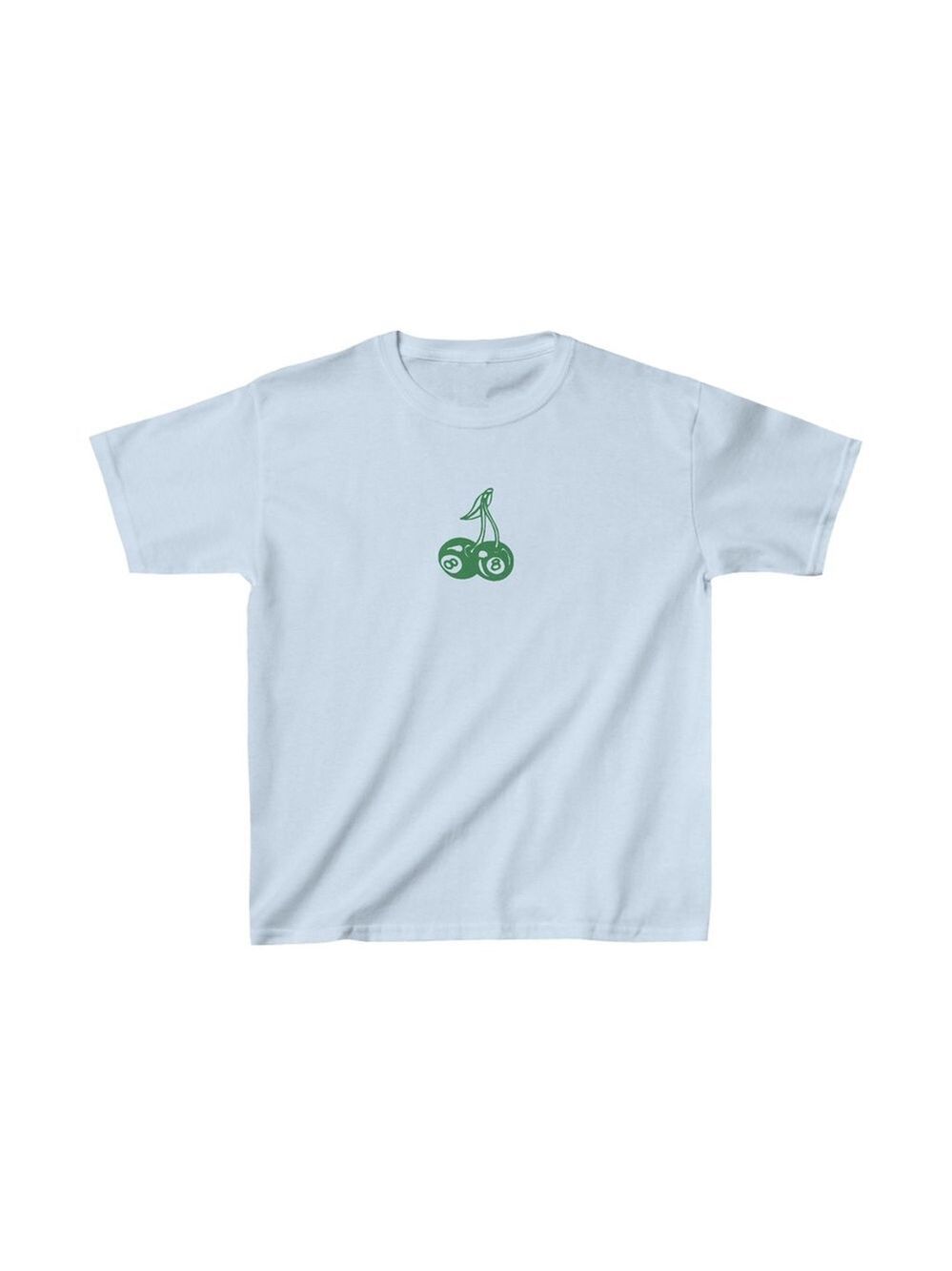 ElleTees White T Shirt with Green Cherry 8 Ball - Medium